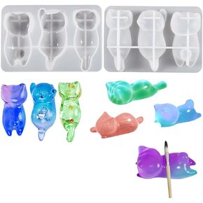 FineInno Cat Resin Molds,Animal Epoxy Resin Molds,3D Kitten Silicone Molds for Epoxy Resin, Art Craft,Casting Jewelry Pendant Ornaments