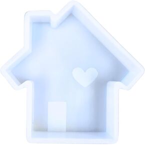 House with Heart Freshie Silicone Mold 4x3.8x0.8" inches Home Realtor Gift for Scented Aroma Beads Supplies Resin, Car Candles, Soap Oven Safe Bake Heat Resistant to 400 F