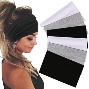 Wide Headbands For Women Stretch Headband Boho Head Bands Women's Hair Band Turban Workout Hairband Girls Accessories 6 Pack