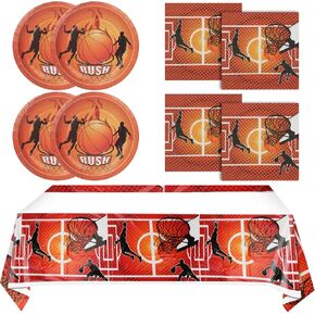 Basketball Birthday Party Decorations Basketball Plates Basketball Napkins and Basketball Tablecloth Basketball Decorations for Birthday Party
