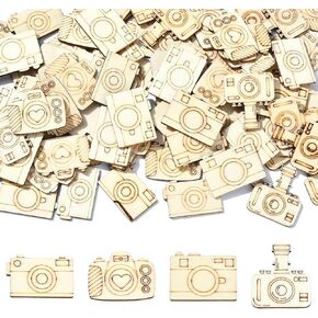 Stiesy 200 Pcs Wood Chips Wood Cutouts Fish Shape Wooden Shapes to Paint Unfinished Wood Ornaments for DIY Projects Christmas Home Decorations