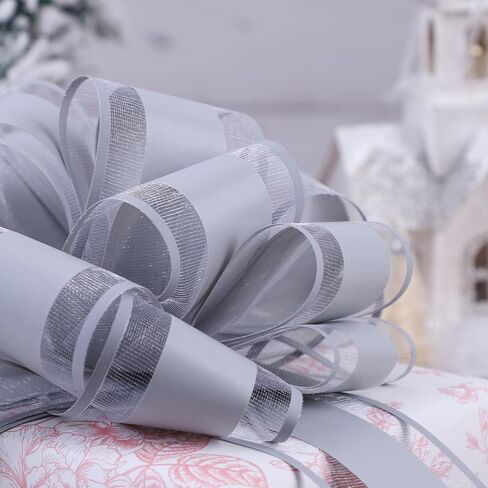 FORBINBO 6Pcs 6inch Pull Bow Gift Wrapping,Pull Bow For Gift Basket, Gift Bag Box Wrapping Decor, Valentines Day, Birthday, Anniversary, Wedding, Flower Packaging (Baby Blue) in Kuwait