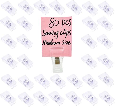 100 PCS Small Size Sewing Clips Clear Color Quilting Clips, Multipurpose Fabric Clips, Sewing Supplies, Crafting Tools, Photo Clips in Saudi Arabia