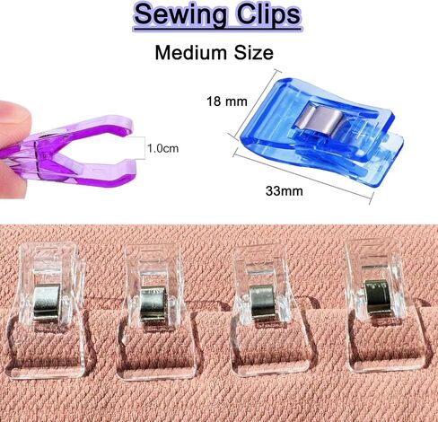 100 PCS Small Size Sewing Clips Clear Color Quilting Clips, Multipurpose Fabric Clips, Sewing Supplies, Crafting Tools, Photo Clips in Saudi Arabia