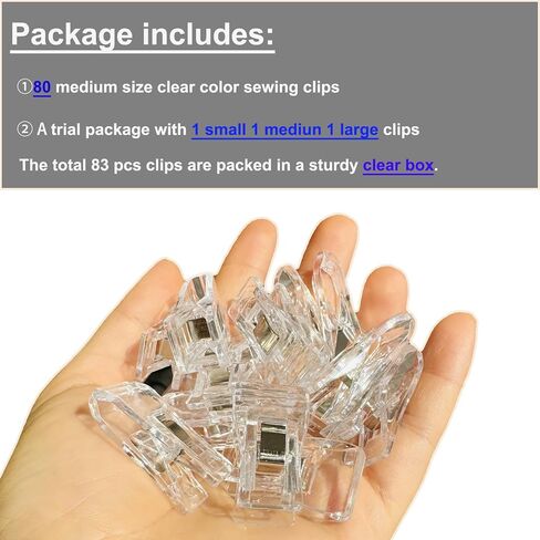 100 PCS Small Size Sewing Clips Clear Color Quilting Clips, Multipurpose Fabric Clips, Sewing Supplies, Crafting Tools, Photo Clips in Saudi Arabia
