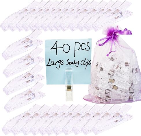100 PCS Small Size Sewing Clips Clear Color Quilting Clips, Multipurpose Fabric Clips, Sewing Supplies, Crafting Tools, Photo Clips in Saudi Arabia