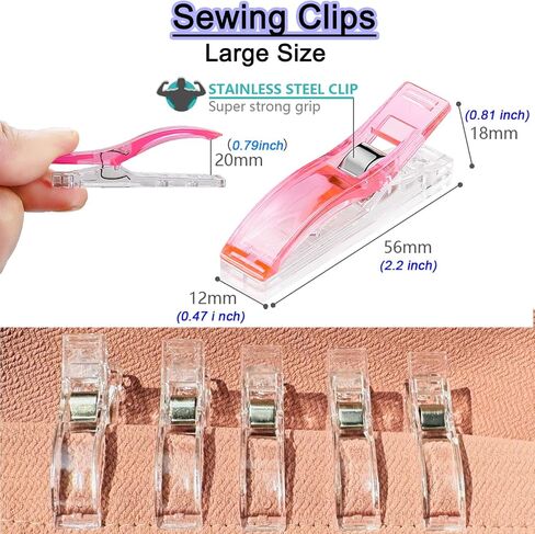 100 PCS Small Size Sewing Clips Clear Color Quilting Clips, Multipurpose Fabric Clips, Sewing Supplies, Crafting Tools, Photo Clips in Saudi Arabia