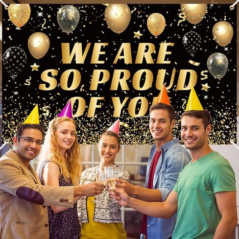 Graduation Decorations Blue Gold,Class of 2025 Congrats Grad Backdrop Banner,Congratulations Yard Sign Photography Background for 2025 Graduation Party Decorations in Saudi Arabia