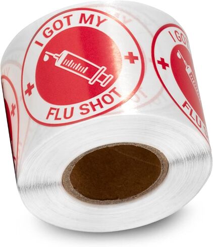 300 I Got My Flu Shot Stickers - 1.5 inch Round Circle Dots Vaccine Immunization Season Stickers - Green - 1 Roll of 300 in Saudi Arabia