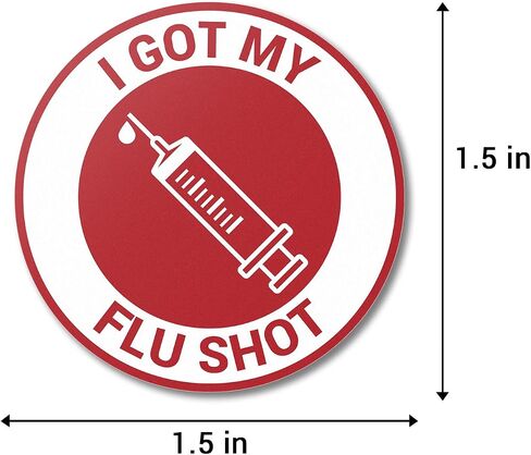 300 I Got My Flu Shot Stickers - 1.5 inch Round Circle Dots Vaccine Immunization Season Stickers - Green - 1 Roll of 300 in Saudi Arabia