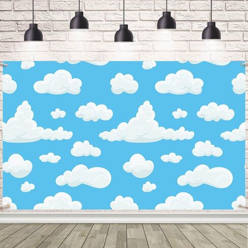Blue Sky White Clouds Backdrop Cartorop Kids Birthday Party Decorations Boys Newborn Baby Birth Birthdy Photo Photo Photo Photo Props 70.8 × 43.3 inch in Saudi Arabia