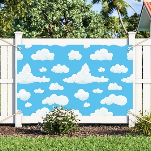 Blue Sky White Clouds Backdrop Cartorop Kids Birthday Party Decorations Boys Newborn Baby Birth Birthdy Photo Photo Photo Photo Props 70.8 × 43.3 inch in Saudi Arabia
