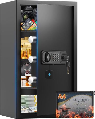 Steel Safe Box for Home Use, 1.6 Cubic Feet Security Home Combination Safes with Digital Program Keypad, Digital Security Money Document Safe Lock Box for Home Business Office in Kuwait