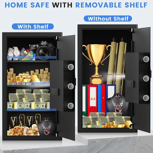 Steel Safe Box for Home Use, 1.6 Cubic Feet Security Home Combination Safes with Digital Program Keypad, Digital Security Money Document Safe Lock Box for Home Business Office in Kuwait