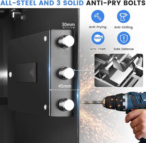 Steel Safe Box for Home Use, 1.6 Cubic Feet Security Home Combination Safes with Digital Program Keypad, Digital Security Money Document Safe Lock Box for Home Business Office in Kuwait