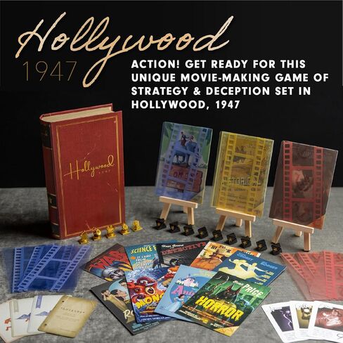 Hollywood 1947 Board Game, Movie Making Game for Friends and Family, Board Game of Cards, Strategy, and Deceit, for 1-9 Players, Ages 14+ in Saudi Arabia