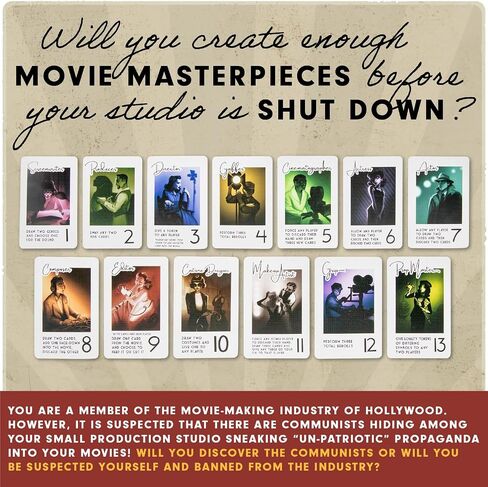 Hollywood 1947 Board Game, Movie Making Game for Friends and Family, Board Game of Cards, Strategy, and Deceit, for 1-9 Players, Ages 14+ in Saudi Arabia
