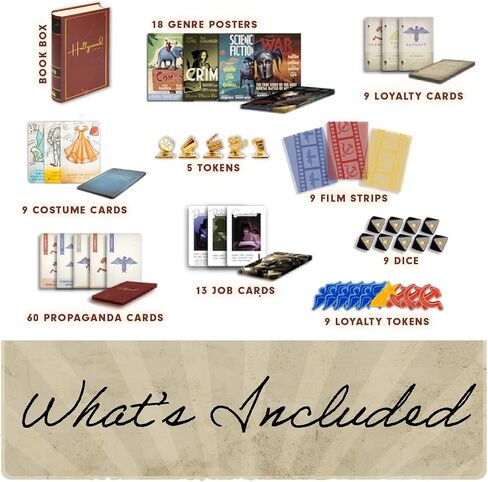 Hollywood 1947 Board Game, Movie Making Game for Friends and Family, Board Game of Cards, Strategy, and Deceit, for 1-9 Players, Ages 14+ in Saudi Arabia