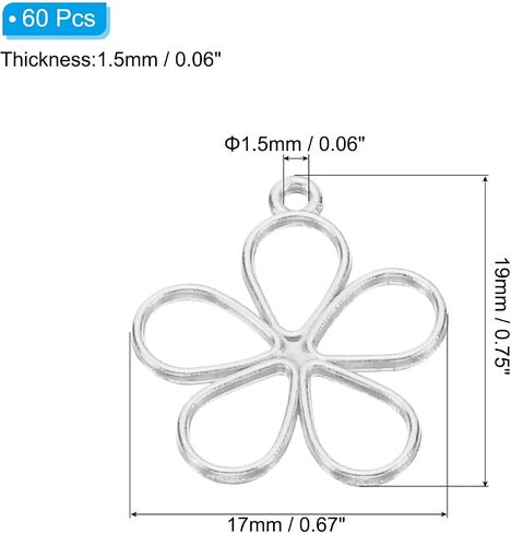 PATIKIL Hollow Flower Charm, Open Bezel Frame Pendants for Woman Necklace Earring Bracelet Jewelry Making and DIY Crafts in Saudi Arabia