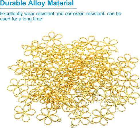 PATIKIL Hollow Flower Charm, Open Bezel Frame Pendants for Woman Necklace Earring Bracelet Jewelry Making and DIY Crafts in Saudi Arabia