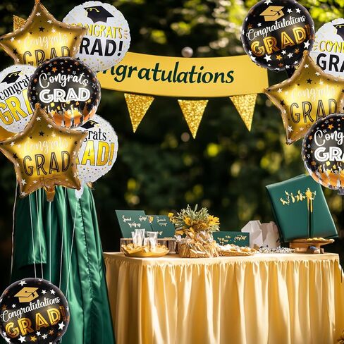Graduation Balloons 9PCS - Class of 2025 Decorations, 18 Inch Foil Balloons for Congrats Grad, Kindergarten Graduation Party, Mylar Balloon Arch Kit with Automatic sealing in Saudi Arabia