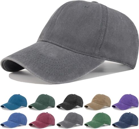 Oversized XL XXL Vintage Washed Baseball Dad Hat Men Women Extra Large Big Head Ball Cap in Kuwait