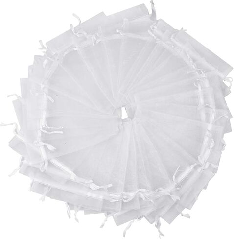 Bskifnn 50pcs أكياس أورجانية الساتان الساتان الرباط الأورجانزا حقيبة الزفاف عيد الميلاد عيد الأم يوم عيد الحب أكياس الحلوى هالوين الحزب لصالح حقائب الهدايا حقائب المجوهرات 4'x6 '' (10x15 سم) (أحمر ، 4x6 بوصة) in Saudi Arabia