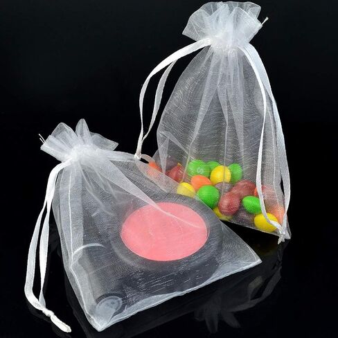 Bskifnn 50pcs أكياس أورجانية الساتان الساتان الرباط الأورجانزا حقيبة الزفاف عيد الميلاد عيد الأم يوم عيد الحب أكياس الحلوى هالوين الحزب لصالح حقائب الهدايا حقائب المجوهرات 4'x6 '' (10x15 سم) (أحمر ، 4x6 بوصة) in Saudi Arabia