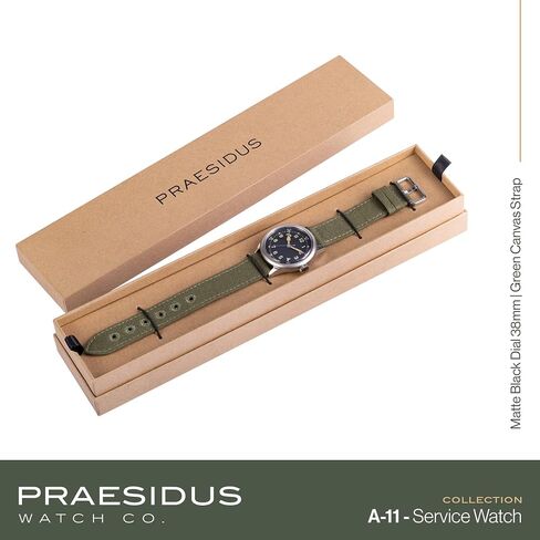 Praesidus A-11 Service Watch Men's 42 mm Military Automatic Watch in White Dial and Canvas Strap in Saudi Arabia