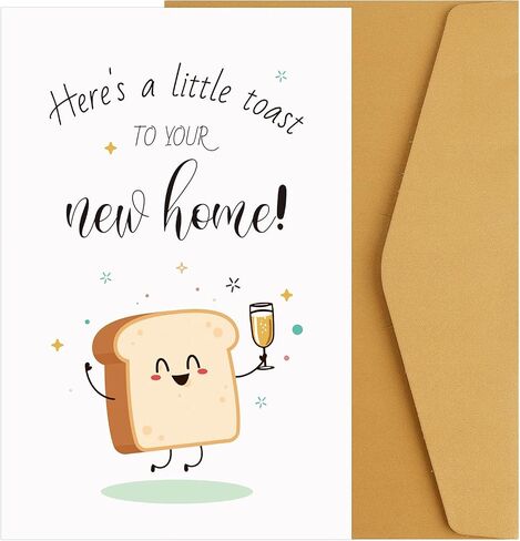 New Home Card, Creative Housewarming Greeting Card with Envelope Funny Paper New Apartment Card Cheers to Your New House New Home Card Congratulations (Style 2) in Saudi Arabia