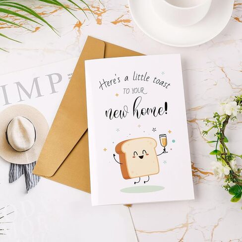 New Home Card, Creative Housewarming Greeting Card with Envelope Funny Paper New Apartment Card Cheers to Your New House New Home Card Congratulations (Style 2) in Saudi Arabia