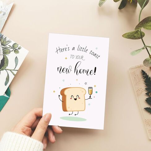 New Home Card, Creative Housewarming Greeting Card with Envelope Funny Paper New Apartment Card Cheers to Your New House New Home Card Congratulations (Style 2) in Saudi Arabia