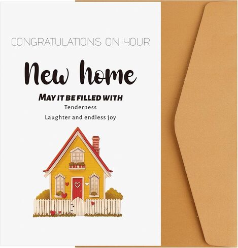 بطاقة منزلية جديدة ، بطاقة تهنئة Housewarming الإبداعية مع مظروف مضحكة ورقة شقة جديدة هتافات إلى منزلك الجديد بطاقة المنزل الجديدة تهنئة (النمط 2) in Saudi Arabia