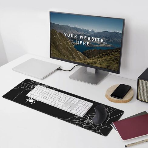 Famame Laptop Mouse Mouse Pad Pink Pink Cat Paws Print Desk Mat مع حواف مخيط 31.5x 11.8 بوصة in Kuwait