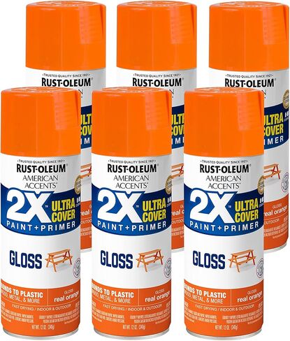 Rust-Oleum 327877-6 PK American Accents Spray Paint, 12 Ounce (Pack of 6), Gloss Colonial Red, 72 Ounce in Saudi Arabia