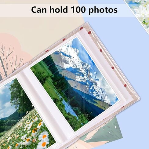 Photo Album 100 Photos (4 x 6 Inch) - Portable Mini Linen Cover Scrapbook Album for Kids Birthday Family Wedding Anniversary Art & Craft Projects in Kuwait