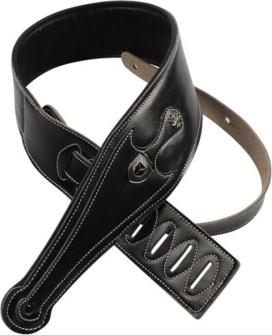 حزام جيتار جلدي، مضاد للانزلاق، كلاسيكي، حزام جلدي ناعم قابل للتعديل للجيتار الصوتي والكهربائي والباس in Kuwait