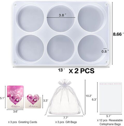 Resin Molds Set - 6-Cavity Deep Silicone Molds for Epoxy Resin, Round Square Hexagonal Coaster Shapes for Casting, DIY Crafts, Home Decoration in Saudi Arabia