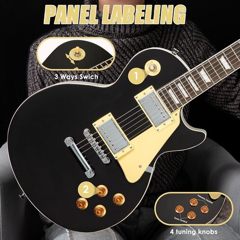 LP Electric Guitar Beginner Kit with 20W Amp & All Starter Accessories, Solid Body, Mahogany Wood in Saudi Arabia