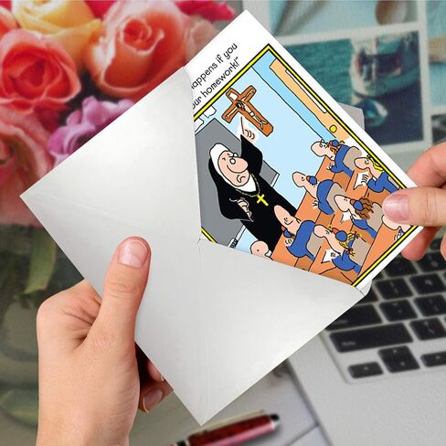 NobleWorks Graduation Greeting Card with 5 x 7 Inch Envelope (1 Card) Horn Hat Graduation C5440GDG in Saudi Arabia