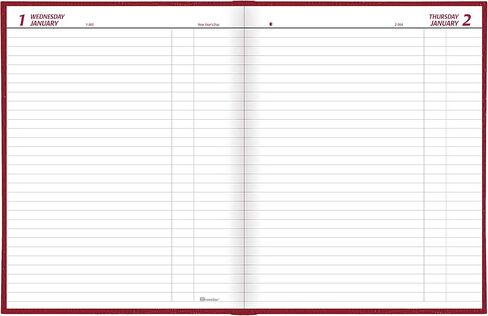 Brownline® 2025 Traditional Daily Planner, Untimed Journal, 12 Months, January to December, Perfect Binding, 10" x 7.875", Bright Red (C550.RED-25) in Kuwait
