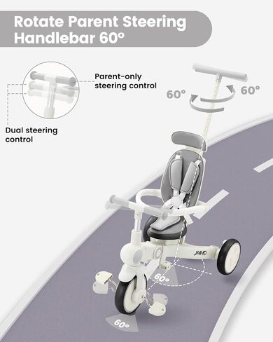 JMMD 7-in-1 Toddler Tricycle for Ages 1-5, Foldable & Portable Toddler Bike in Saudi Arabia