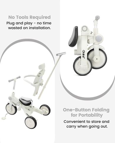 JMMD 7-in-1 Toddler Tricycle for Ages 1-5, Foldable & Portable Toddler Bike in Saudi Arabia