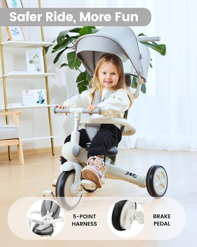 JMMD 7-in-1 Toddler Tricycle for Ages 1-5, Foldable & Portable Toddler Bike in Saudi Arabia
