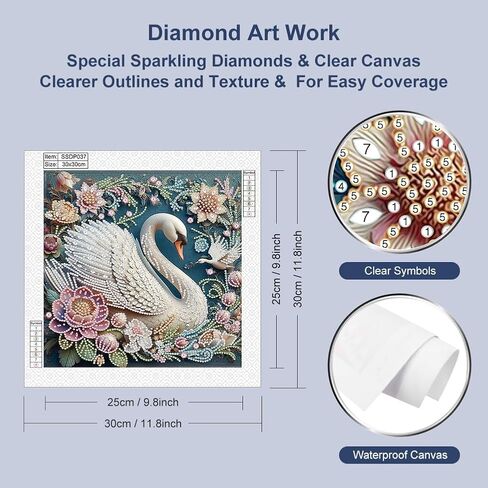 FHBUBPUP 5D Diamond Art Painting Kits للبالغين ، لعبة Rucby Shape Miamond Art للمبتدئين ، أحجار الراين الحجرية الفنية ، هدية جدار ديكور هدية 12 × 12 بوصة in Kuwait