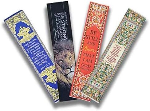 4 Woven Bible Verse Bookmarks, Assortment of 4 Fabric Scripture Book Markers for Bible Study or Church Group, Unique Christian Gifts for Women, Assortment 4 in Kuwait
