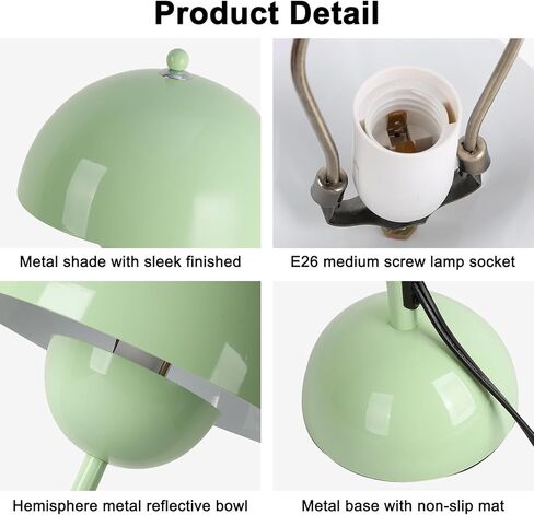 COSYLUX Modern Small Table Lamp for Bedroom, Cute Dome Shade Reflecting Light Reading Lamp for Living Room, Kid's Room, Study, Office, Beside Bedside Nightstand Desk Lamp(Red) in Kuwait