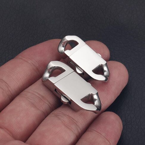 2 Sets Stainless Steel Spring Clasps Cuban Link Clasp for Chain Bracelet and Necklace Buckle Jewelry Making Supplies (9mm Wide, Mirror Steel) in Saudi Arabia