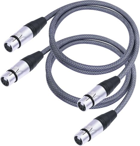 1FT 2-Pack 5Pin XLR Female to 5Pin XLR Female,DMX512 5 PIN XLR Female to Female,5 PIN XLR DMX Cable Adapter Microphone Cable XLR 5PIN Female to Female Adapter in Kuwait