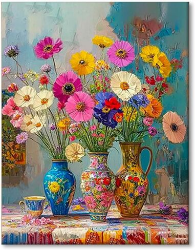 WEMEON Cactus Paint by Numbers Kit for Adults- Plant Paint by Numbers Kit for Adults Beginner, Adult Paint by Number Kits on Canvas Arts Crafts for Adults(16 x 20 Inch) in Saudi Arabia